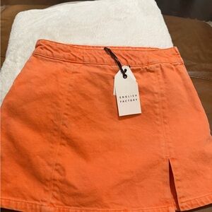 English Factory Vibrant Orange Mini Skirt